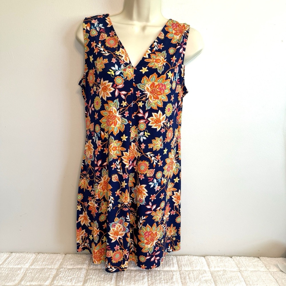 Womens Floral Y2K Sleeveless Dress M V-Neck Fairy Feminine Dainty Festival Boho